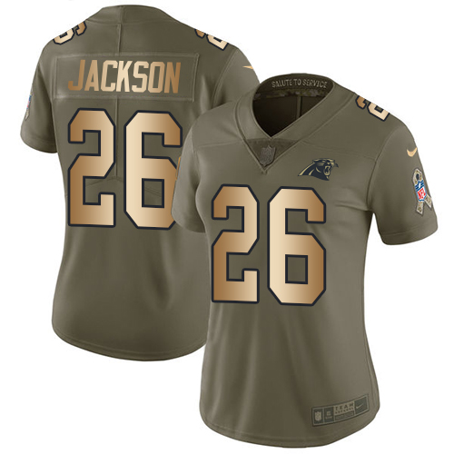 Nike Panthers #26 Donte Jackson Olive Gold Women's Stitched NFL Limited 2017 Salute to Service Jersey Nike Panthers #26 Donte Jackson Olive Gold Women's Stitched NFL Limited 2017 Salute to Service Jersey