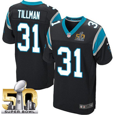 Nike Panthers #31 Charles Tillman Black Team Color Super Bowl 50 Men's Stitched NFL Elite Jersey Nike Panthers #31 Charles Tillman Black Team Color Super Bowl 50 Men's Stitched NFL Elite Jersey