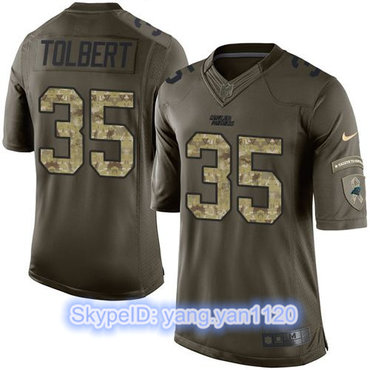 Nike Panthers #35 Mike Tolbert Green Men's Stitched NFL Limited Salute to Service Jersey Nike Panthers #35 Mike Tolbert Green Men's Stitched NFL Limited Salute to Service Jersey