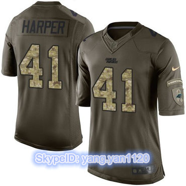 Nike Panthers #41 Roman Harper Green Men's Stitched NFL Limited Salute to Service Jersey