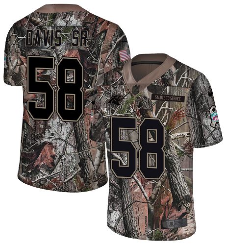 Nike Panthers #58 Thomas Davis Sr Camo Men's Stitched NFL Limited Rush Realtree Jersey Nike Panthers #58 Thomas Davis Sr Camo Men's Stitched NFL Limited Rush Realtree Jersey
