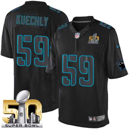 Nike Panthers #59 Luke Kuechly Black Super Bowl 50 Men's Stitched NFL Impact Limited Jersey Nike Panthers #59 Luke Kuechly Black Super Bowl 50 Men's Stitched NFL Impact Limited Jersey