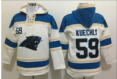 Nike Panthers #59 Luke Kuechly White Sawyer Hooded Sweatshirt NFL Hoodie