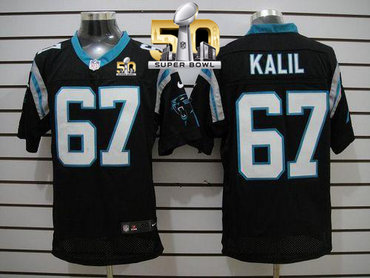 Nike Panthers #67 Ryan Kalil Black Team Color Super Bowl 50 Men's Stitched NFL Elite Jersey