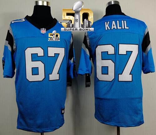 Nike Panthers #67 Ryan Kalil Blue Alternate Super Bowl 50 Men's Stitched NFL Elite Jersey Nike Panthers #67 Ryan Kalil Blue Alternate Super Bowl 50 Men's Stitched NFL Elite Jersey