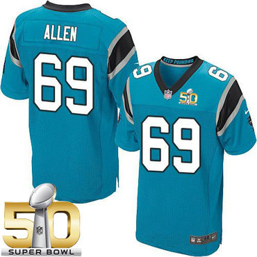 Nike Panthers #69 Jared Allen Blue Alternate Super Bowl 50 Men's Stitched NFL Elite Jersey