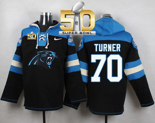 Nike Panthers #70 Trai Turner Black Super Bowl 50 Player Pullover NFL Hoodie Nike Panthers #70 Trai Turner Black Super Bowl 50 Player Pullover NFL Hoodie