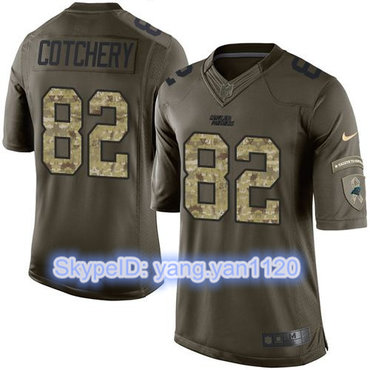 Nike Panthers #82 Jerricho Cotchery Green Men's Stitched NFL Limited Salute to Service Jersey