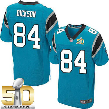 Nike Panthers #84 Ed Dickson Blue Alternate Super Bowl 50 Men's Stitched NFL Elite Jersey