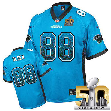 Nike Panthers #88 Greg Olsen Blue Alternate Super Bowl 50 Men's Stitched NFL Elite Drift Fashion Jersey Nike Panthers #88 Greg Olsen Blue Alternate Super Bowl 50 Men's Stitched NFL Elite Drift Fashion Jersey