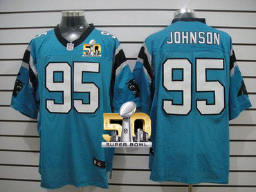 Nike Panthers #95 Charles Johnson Blue Alternate Super Bowl 50 Men's Stitched NFL Elite Jersey Nike Panthers #95 Charles Johnson Blue Alternate Super Bowl 50 Men's Stitched NFL Elite Jersey