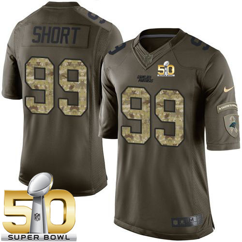 Nike Panthers #99 Kawann Short Green Super Bowl 50 Men's Stitched NFL Limited Salute to Service Jersey
