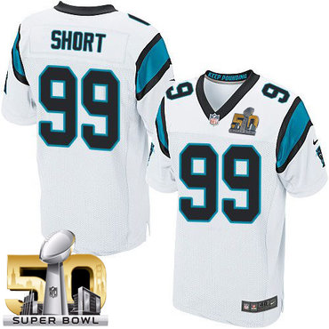 Nike Panthers #99 Kawann Short White Super Bowl 50 Men's Stitched NFL Elite Jersey Nike Panthers #99 Kawann Short White Super Bowl 50 Men's Stitched NFL Elite Jersey