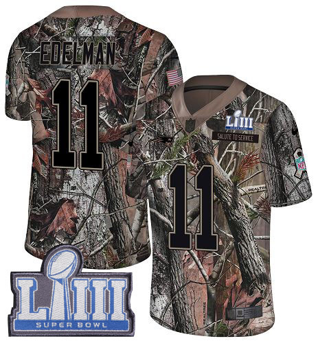 Nike Patriots #11 Julian Edelman Camo Super Bowl LIII Bound Youth Stitched NFL Limited Rush Realtree Jersey Nike Patriots #11 Julian Edelman Camo Super Bowl LIII Bound Youth Stitched NFL Limited Rush Realtree Jersey