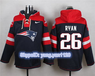 Nike Patriots #26 Logan Ryan Navy Blue Player Pullover NFL Hoodie