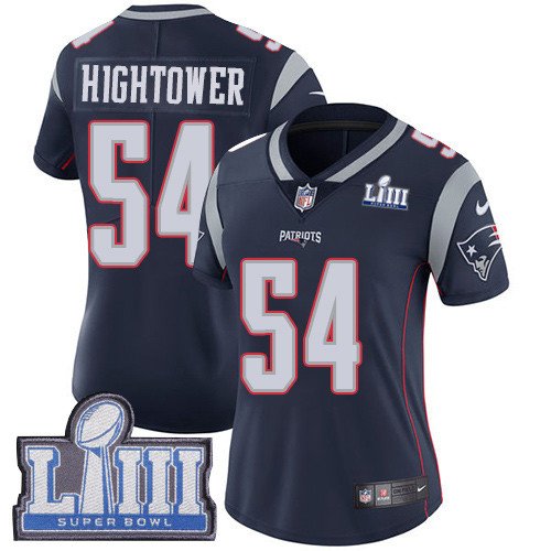 Nike Patriots #54 Dont'a Hightower Navy Blue Team Color Super Bowl LIII Bound Women's Stitched NFL Vapor Untouchable Limited Jersey Nike Patriots #54 Dont'a Hightower Navy Blue Team Color Super Bowl LIII Bound Women's Stitched NFL Vapor Untouchable Limited Jersey