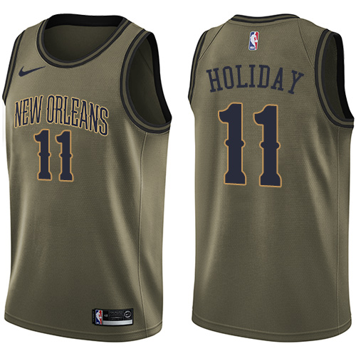 Nike Pelicans #11 Jrue Holiday Green Salute to Service NBA Swingman Jersey Nike Pelicans #11 Jrue Holiday Green Salute to Service NBA Swingman Jersey