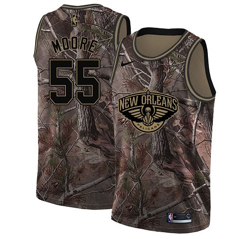 Nike Pelicans #55 E'Twaun Moore Camo NBA Swingman Realtree Collection Jersey