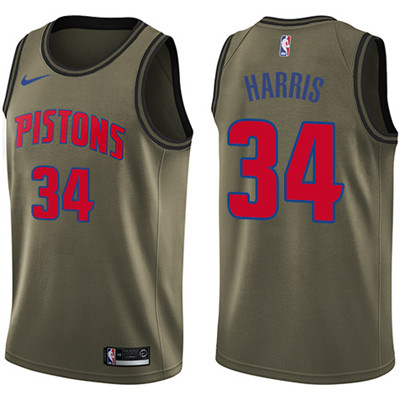 Nike Pistons #34 Tobias Harris Green Salute to Service Youth NBA Swingman Jersey