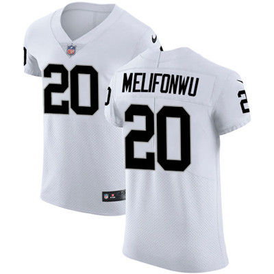 Nike Raiders #20 Obi Melifonwu White Men's Stitched NFL Vapor Untouchable Elite Jersey Nike Raiders #20 Obi Melifonwu White Men's Stitched NFL Vapor Untouchable Elite Jersey