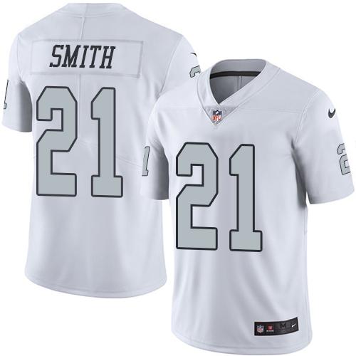 Nike Raiders #21 Sean Smith White Men's Stitched NFL Limited Rush Jersey Nike Raiders #21 Sean Smith White Men's Stitched NFL Limited Rush Jersey