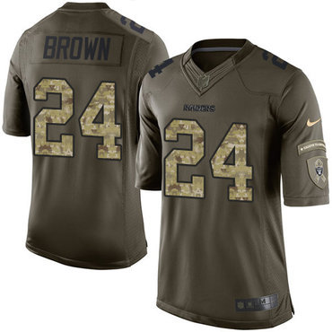 Nike Raiders #24 Willie Brown Green Men's Stitched NFL Limited Salute to Service Jersey Nike Raiders #24 Willie Brown Green Men's Stitched NFL Limited Salute to Service Jersey