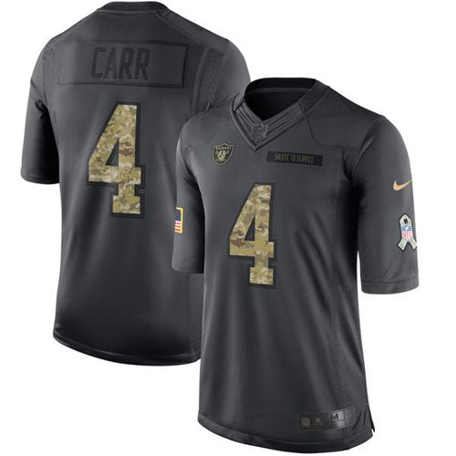 Nike Raiders #4 Derek Carr Black Men's Stitched NFL Limited 2016 Salute To Service Jersey Nike Raiders #4 Derek Carr Black Men's Stitched NFL Limited 2016 Salute To Service Jersey
