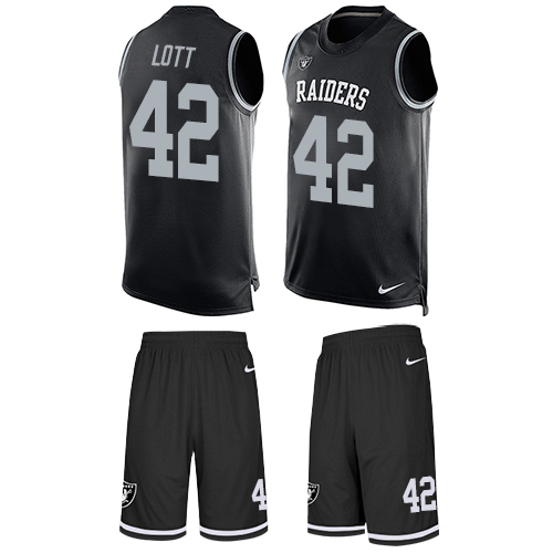 Nike Raiders #42 Ronnie Lott Black Team Color Men's Stitched NFL Limited Tank Top Suit Jersey Nike Raiders #42 Ronnie Lott Black Team Color Men's Stitched NFL Limited Tank Top Suit Jersey