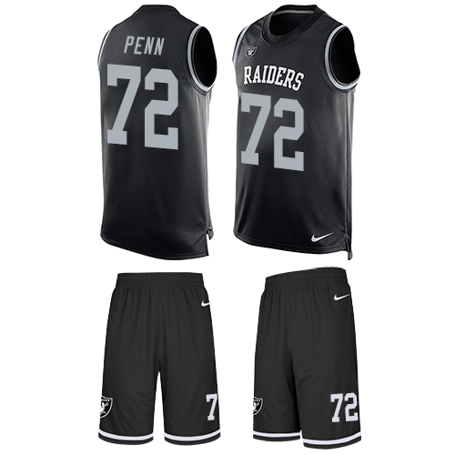 Nike Raiders #72 Donald Penn Black Team Color Men's Stitched NFL Limited Tank Top Suit Jersey