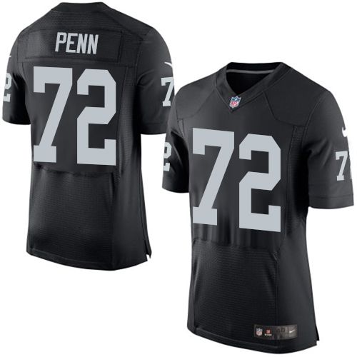 Nike Raiders #72 Donald Penn Black Team Color Men's Stitched NFL New Elite Jersey Nike Raiders #72 Donald Penn Black Team Color Men's Stitched NFL New Elite Jersey