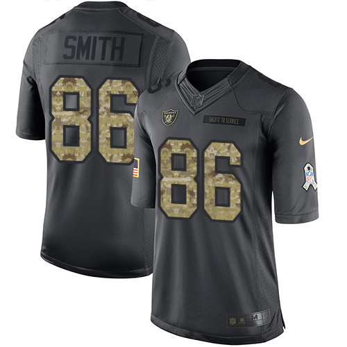 Nike Raiders #86 Lee Smith Black Men's Stitched NFL Limited 2016 Salute To Service Jersey Nike Raiders #86 Lee Smith Black Men's Stitched NFL Limited 2016 Salute To Service Jersey