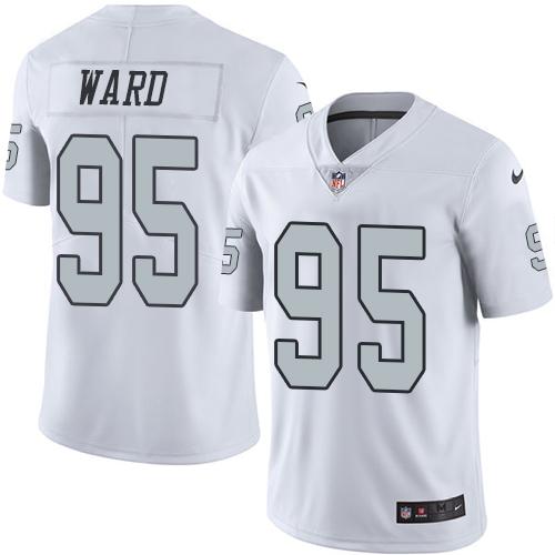 Nike Raiders #95 Jihad Ward White Men's Stitched NFL Limited Rush Jersey Nike Raiders #95 Jihad Ward White Men's Stitched NFL Limited Rush Jersey