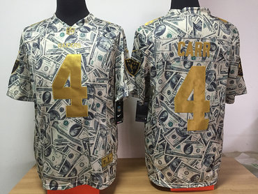 Nike Raiders 4 Derek Carr Grey US Dollar Fashion Limited Jersey Nike Raiders 4 Derek Carr Grey US Dollar Fashion Limited Jersey