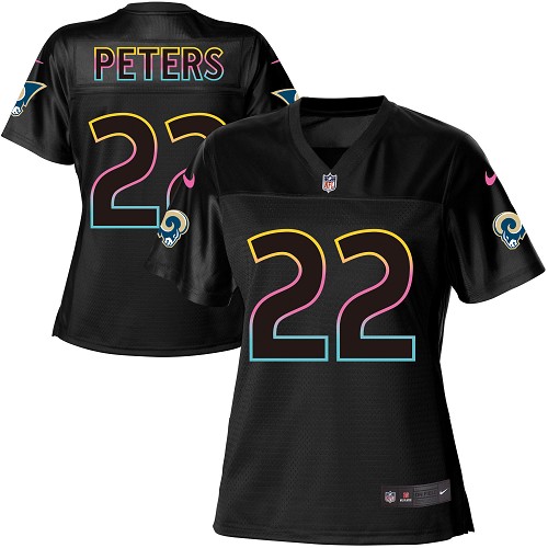 Nike Rams #22 Marcus Peters Black Women's NFL Fashion Game Jersey Nike Rams #22 Marcus Peters Black Women's NFL Fashion Game Jersey