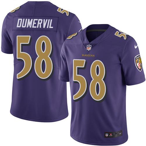 Nike Ravens #58 Elvis Dumervil Purple Youth Stitched NFL Limited Rush Jersey Nike Ravens #58 Elvis Dumervil Purple Youth Stitched NFL Limited Rush Jersey