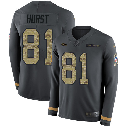 Nike Ravens #81 Hayden Hurst Anthracite Salute to Service Youth Nike Ravens #81 Hayden Hurst Anthracite Salute to Service Youth