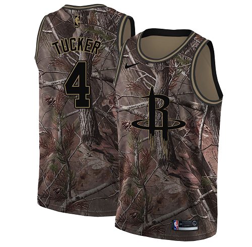 Nike Rockets #4 PJ Tucker Camo NBA Swingman Realtree Collection Jersey