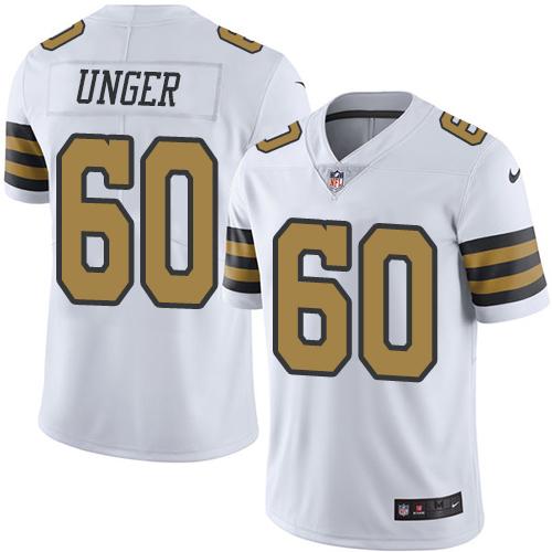 Nike Saints #60 Max Unger White Men's Stitched NFL Limited Rush Jersey Nike Saints #60 Max Unger White Men's Stitched NFL Limited Rush Jersey