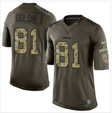 Nike San Francisco 49ers #81 Anquan Boldin Green Men's Stitched NFL Limited Salute to Service Jersey Nike San Francisco 49ers #81 Anquan Boldin Green Men's Stitched NFL Limited Salute to Service Jersey
