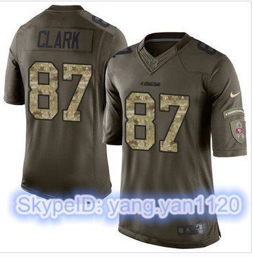 Nike San Francisco 49ers #87 Dwight Clark Green Men's Stitched NFL Limited Salute to Service Jersey