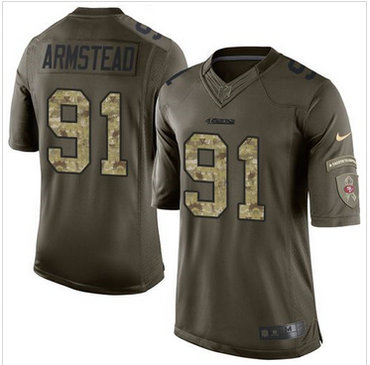Nike San Francisco 49ers #91 Arik Armstead Green Men's Stitched NFL Limited Salute to Service Jersey Nike San Francisco 49ers #91 Arik Armstead Green Men's Stitched NFL Limited Salute to Service Jersey