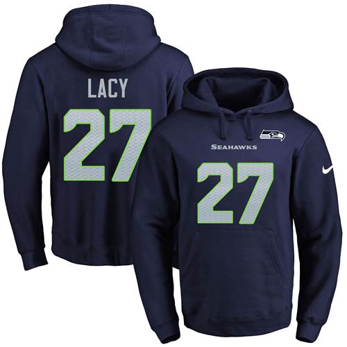 Nike Seahawks #27 Eddie Lacy Navy Blue Name & Number Pullover NFL Hoodie Nike Seahawks #27 Eddie Lacy Navy Blue Name & Number Pullover NFL Hoodie