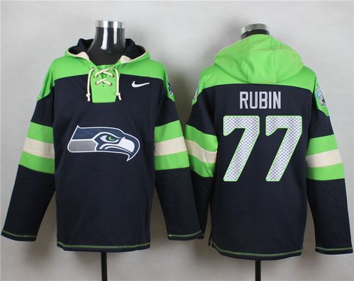 Nike Seahawks #77 Ahtyba Rubin Navy Blue Player Pullover NFL Hoodie Nike Seahawks #77 Ahtyba Rubin Navy Blue Player Pullover NFL Hoodie