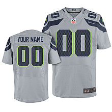 Nike Seattle Seahawks Customized Elite Grey Jerseys