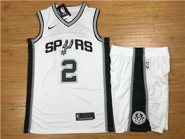 Nike Spurs #2 Kawhi Leonard White Swingman Jersey(With Shorts)
