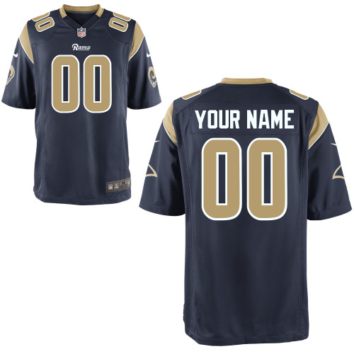 Nike Los Angeles Rams Customized Game Blue Jerseys Nike Los Angeles Rams Customized Game Blue Jerseys