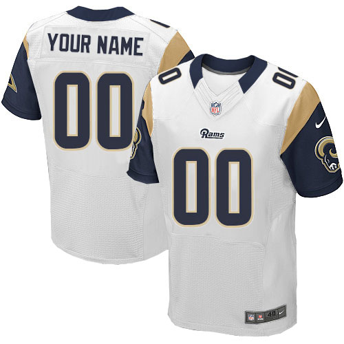 Nike Los Angeles Rams Customized Elite White Jerseys Nike Los Angeles Rams Customized Elite White Jerseys