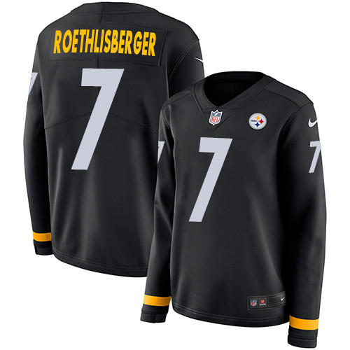 Nike Steelers #7 Ben Roethlisberger Black Team Color Women's Stitched