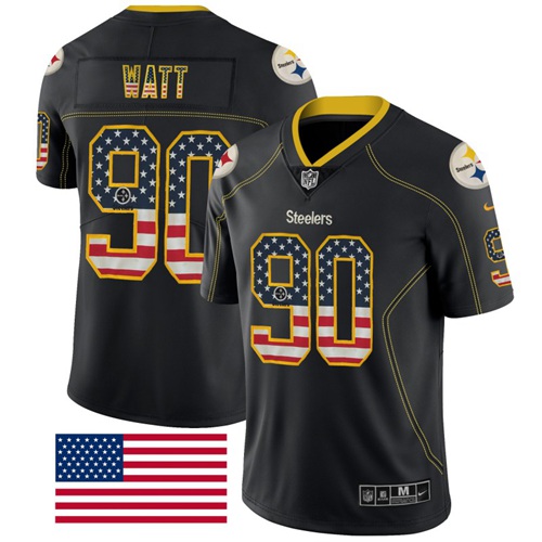 Nike Steelers #90 T. J. Watt Black Men's Stitched NFL Limited Rush  0