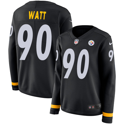 Nike Steelers #90 T. J. Watt Black Team Color Women's Stitched NFL